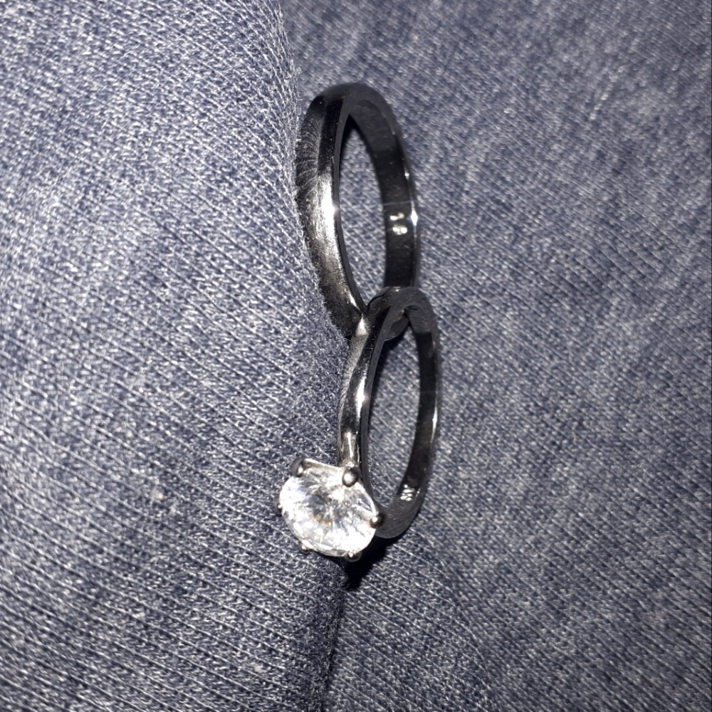 Size 10 silver ring set